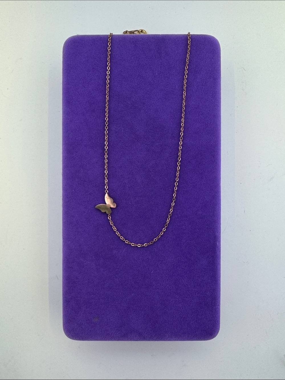 💛 18k Rose Gold Plated Butterfly Necklace | Adjustable & Off Centre